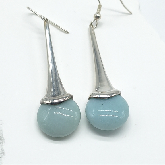 Robert Lee Morris Jewelry - Sterling Silver Robert Lee Morris Jadeite Long Teardrop Earrings